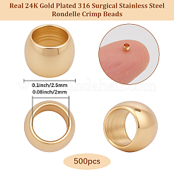 500Pcs 316 Surgical Stainless Steel Crimp Beads&nbsp;STAS-BBC0009-05