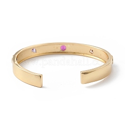 Rack Plating Brass Micro Pave Cubic Zirconia Bangles&nbsp;BJEW-C034-02G