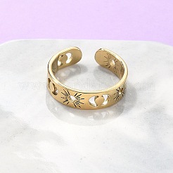 304 Stainless Steel Open Cuff Rings&nbsp;RJEW-K245-55G