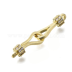 Brass Cubic Zirconia Hook and S-Hook Clasps&nbsp;KK-Q048-05G
