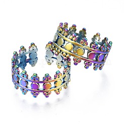 304 Stainless Steel Hollow Wide Band Cuff Ring&nbsp;RJEW-N038-071