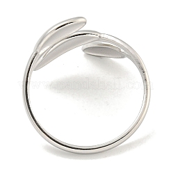 Non-Tarnish Leaf 304 Stainless Steel Open Cuff Finger Rings for Women&nbsp;RJEW-P114-09P