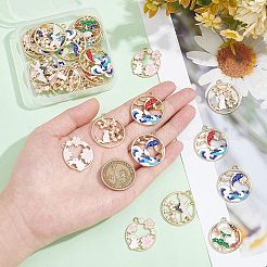 30Pcs 6 Style Rack Plating Alloy Enamel Pendants&nbsp;ENAM-NB0001-89