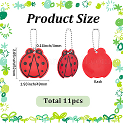 11Pcs PVC Plastic Ladybug Pendant Decorations&nbsp;HJEW-SC0003-22