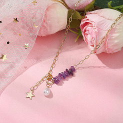 Natural Amethyst Chip Beads Necklaces&nbsp;NJEW-JN04943