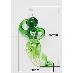 Handmade Inner Flower Lampwork Big Pendants&nbsp;X-LAMP-A140-M