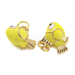 Fish Rack Plating Brass Enamel Charms&nbsp;KK-Q804-10G