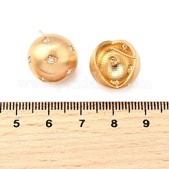 Brass Micro Pave Clear Cubic Zirconia Stud Earrings&nbsp;EJEW-S270-03G