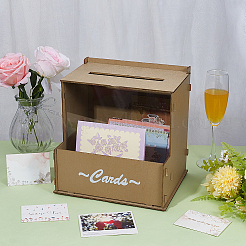 Wooden Wedding Card Boxes with Slot&nbsp;CON-WH0112-041