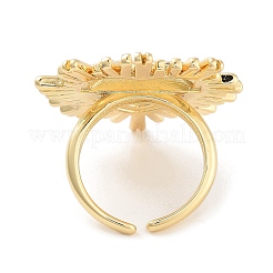 Brass Heart Open Cuff Ring for Women&nbsp;RJEW-C102-23G
