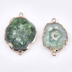 Electroplate Natural Druzy Agate Links connectors&nbsp;G-T112-07C