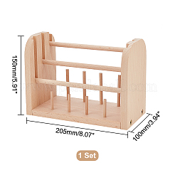 11 Spools Solid Wood Thread Rack&nbsp;WOOD-WH0027-90