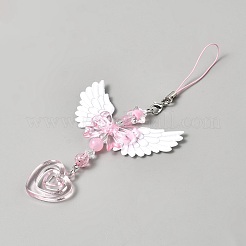 Plastic Angel Wing Bowknot Pendant Decorations&nbsp;AJEW-WH0752-363