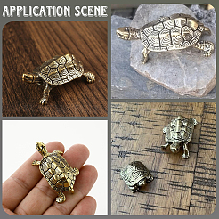 2Pcs 2 Styles Brass Turtle Display Decorations&nbsp;AJEW-SP0004-99