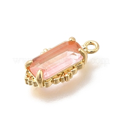 Brass Glass Charms&nbsp;KK-U061-10G-01
