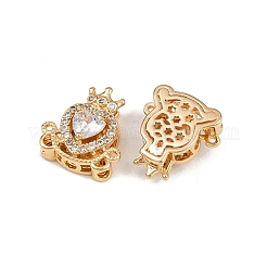 Brass Micro Pave Cubic Zirconia Beads&nbsp;KK-C115-12G