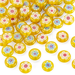 50Pcs 2 Colors Handmade Millefiori Lampwork Beads&nbsp;LAMP-TADJ0001-03C