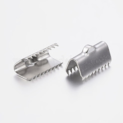 Tarnish Resistant 304 Stainless Steel Ribbon Crimp Ends&nbsp;STAS-I071-11P-E