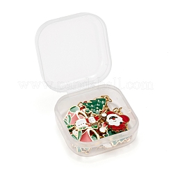 18Pcs 9 Style Real 14K Gold Plated 316 Surgical Stainless Steel Enamel Charms&nbsp;STAS-LS0001-41