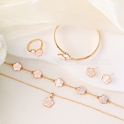 Flower Alloy Acrylic Cuff Bangles & Link Bracelets & Stud Earrings & Pendant Necklaces & Rings&nbsp;WG72368-02