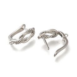 Rack Plating Brass Hoop Earring Findings&nbsp;EJEW-H143-06P