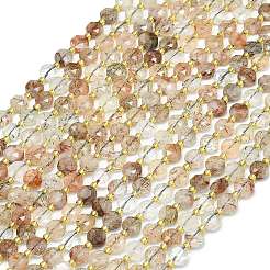 Natural Black Gold Rutilated Quartz Beads Strands&nbsp;G-C116-A45-02
