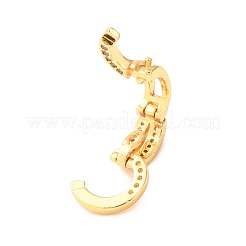 Brass Micro Pave Cubic Zirconia Clear Cubic Zirconia Twister Clasps&nbsp;KK-B196-01P