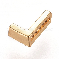 Golden Plated Brass Micro Pave Cubic Zirconia Slide Charms&nbsp;ZIRC-L075-61L-G