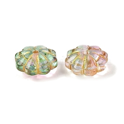 Baking Paint and Golden Metal Enlaced Glass Beads&nbsp;GL-CBA1477-01D
