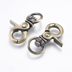 Tibetan Style Alloy Swivel Lobster Claw Clasps&nbsp;PALLOY-L206-01AB