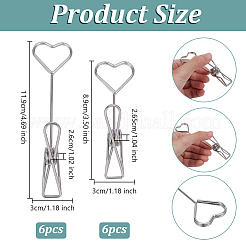 12Pcs 2 Styles Iron Heart Card Display Clip&nbsp;AJEW-OC0014-46