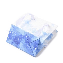 Gradient Color Rectangle Paper Gift Storage Bags with Ribbon Handles&nbsp;ABAG-A011-01C