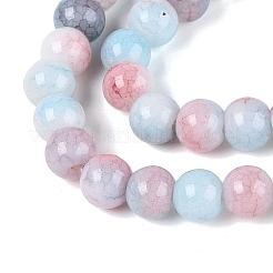Ombre Effect Opaque Crackle Glass Beads Strands&nbsp;GLAA-Q106-01A-A03