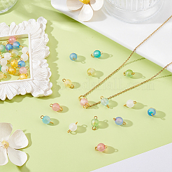200Pcs 5 Styles Frosted Transparent Acrylic Round Links Connector Charms&nbsp;PALLOY-HY00122