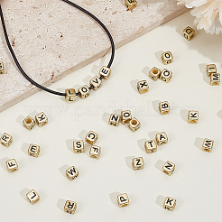 880Pcs Antique Golden Plated Large Hole Acrylic Letter European Beads&nbsp;PACR-PA0001-22