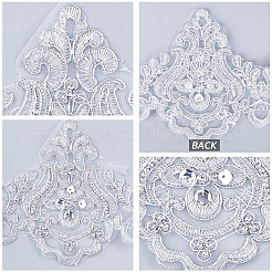 3 Yards Polyester Embroidery Flower Ribbon&nbsp;OCOR-WH20001-86A