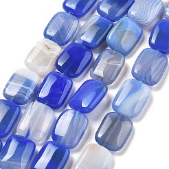 Natural Banded Agate Beads Strands&nbsp;G-K392-B07-13x18mm