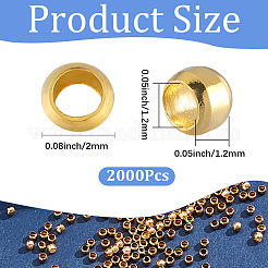 2000Pcs Brass Crimp Beads&nbsp;KK-SP0002-62G