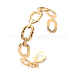 304 Stainless Steel Hollow Oval Cuff Bangles&nbsp;BJEW-F457-23G