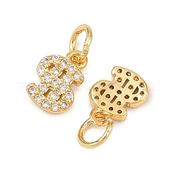 Brass Micro Pave Cubic Zirconia Charms&nbsp;KK-H093-14G