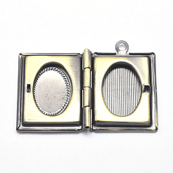 Brass Locket Pendants&nbsp;KK-P141-55-NR