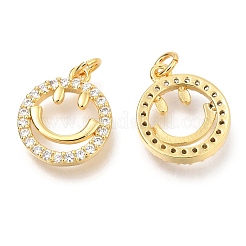 Brass Micro Pave Clear Cubic Zirconia Charms&nbsp;X-ZIRC-O036-31G