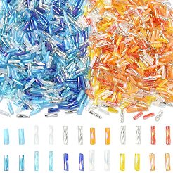 600Pcs 6 Styles Transparent Glass Twist Bugle Beads&nbsp;EGLA-YW0005-76