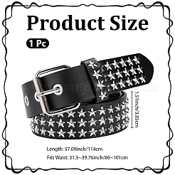 Platinum Star Rivet PU Leather Chain Belts for Jeans&nbsp;AJEW-WH20096-87B