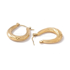 Ion Plating(IP) 304 Stainless Steel Twist Teardrop Hoop Earrings for Women&nbsp;EJEW-G314-05G