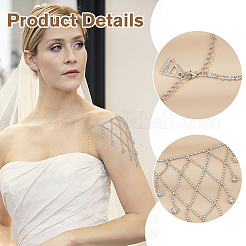 Alloy Crystal Rhinestone Multilayered Flower Tassel Shoulder Bra Body Chains&nbsp;AJEW-WH0752-575P