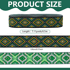 Ethnic Style Floral Pattern Embroidery Polyester Ribbons&nbsp;OCOR-WH0104-23D