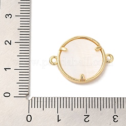 Rack Plating Brass Micro Pave Clear Cubic Zirconia Spanish Faith Cross Connector Charms&nbsp;X-KK-L220-003G-03
