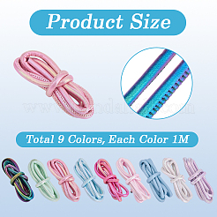 9Pcs 9 Colors Round PU Leather Cord&nbsp;OCOR-SC0001-16