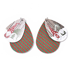 Christmas Theme PU Leather Big Pendants&nbsp;FIND-R080-06